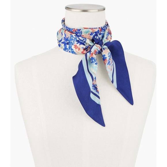 (2) TALBOTS SCARVES GARDEN SCARF FLOWERS & PATCHWORK NWT - Picture 7 of 8